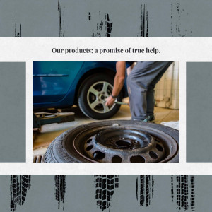 Mechanic working on a car tire