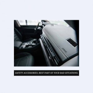 Close-up of a car dashboard showing the airbag compartment and safety features.