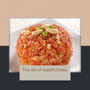 Close-up of Gajar ka Halwa, a traditional Indian dessert