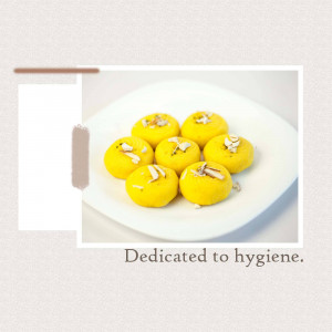 A close-up of Besan Ladoo served on a white plate