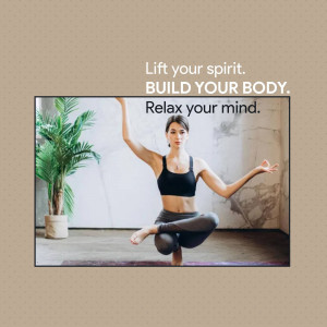 Woman practicing yoga in a bright room