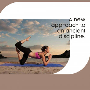 Woman practicing yoga in a backbend pose on a beach at sunset.