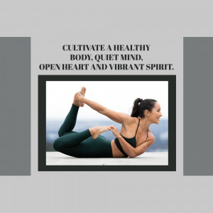 Woman practicing yoga pose, promoting health and mindfulness.