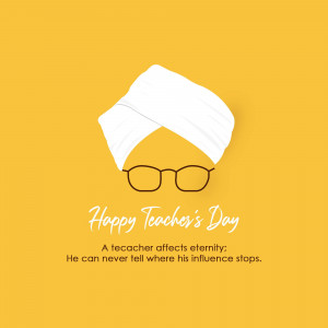 Image depicting a turban and glasses with 'Happy Teacher's Day' text.