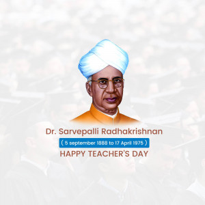 Portrait of Dr. Sarvepalli Radhakrishnan with text celebrating Teacher's Day