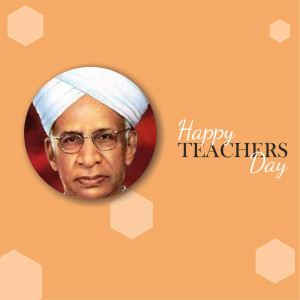 Portrait of Dr. Sarvepalli Radhakrishnan with Happy Teachers Day text