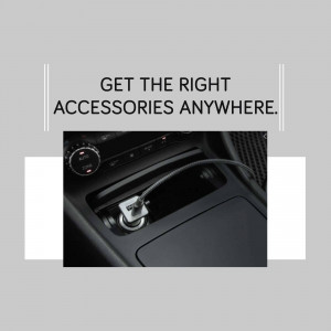 Car phone charger plugged into a vehicle's accessory port