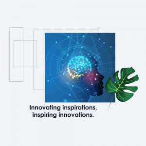 Abstract image of a human head filled with digital connections and neural networks, with a leaf element.