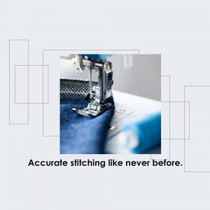 Close-up of a sewing machine stitching denim fabric