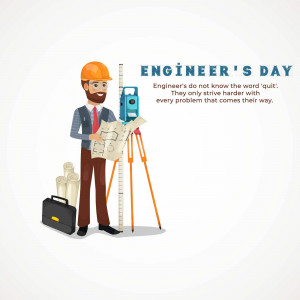 Cartoon illustration of an engineer using surveying equipment.