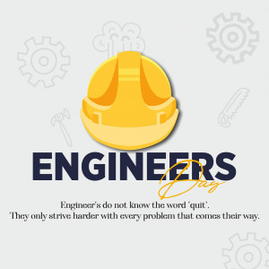 Yellow hard hat with gears and tools, celebrating Engineers Day