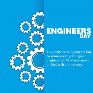 Engineers Day graphic with gears and text honoring Sir M. Visvesvaraya