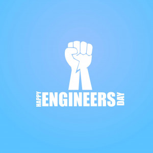 A raised fist with a lightning bolt incorporated into the design, with the text 'Engineers Day'.