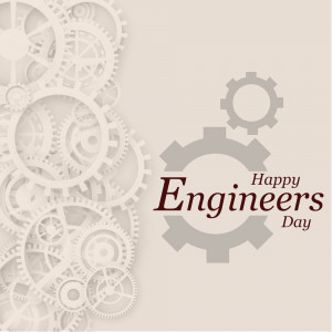 Image with gears and text 'Happy Engineers Day'
