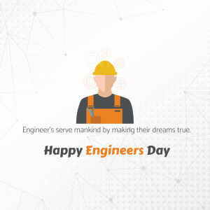 Illustration of an engineer with the text 'Happy Engineers Day'
