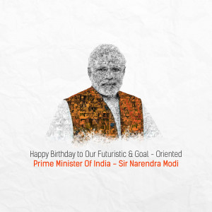 Portrait of Narendra Modi made of smaller images