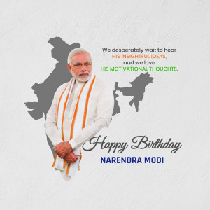 Portrait of Narendra Modi with India map background