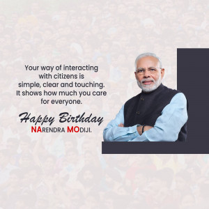 Image of Narendra Modi with a birthday greeting.