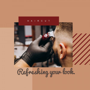 Close-up of a barber giving a haircut with clippers
