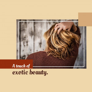 Woman with beautiful wavy hair, hair product advertisement