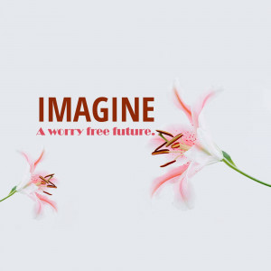 Image with the word 'IMAGINE' and lilies