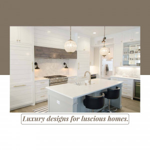 Modern white kitchen with island and pendant lights