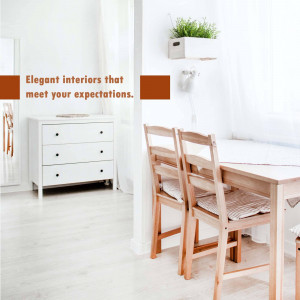Bright and airy dining room with white furniture and wooden accents