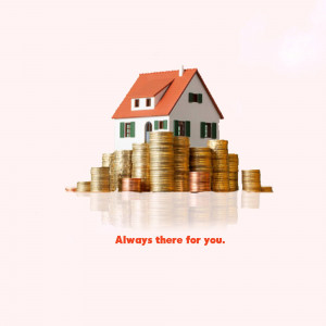 A house built on a stack of coins with a reflection, symbolizing financial investment in property.