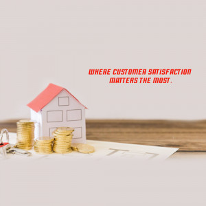 A miniature house with stacks of coins and a padlock, symbolizing homeownership and financial investment.