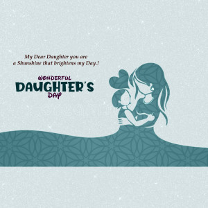 Illustration of a mother and daughter embracing with text 'Happy Daughter's Day'
