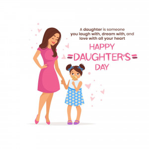 Illustration of a mother and daughter with a heartwarming message for Daughter's Day.