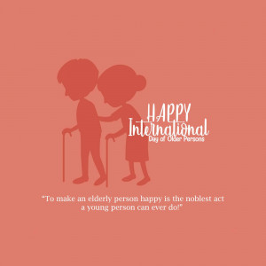 Silhouette of an elderly couple walking with a cane, celebrating International Day of Older Persons.