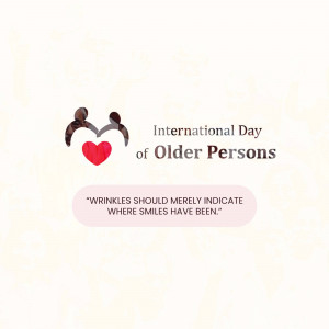 Image commemorating International Day of Older Persons with a heart and text.