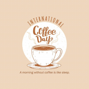 Illustration of a coffee cup with the text 'International Coffee Day'