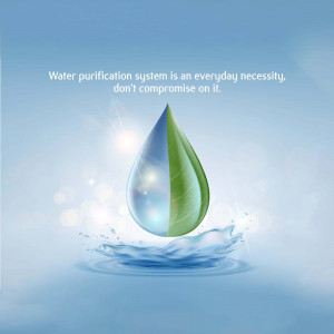 A water drop with a leaf design, symbolizing water purification.