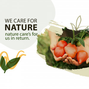 Hands holding freshly harvested tomatoes with a nature-themed background.