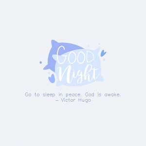 Good Night illustration with text and quote