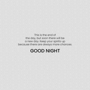 Text graphic with a good night message and geometric background.