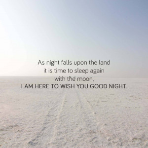 Desert landscape with text wishing good night