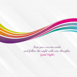 Abstract colorful wave design with a 'Good Night' message.