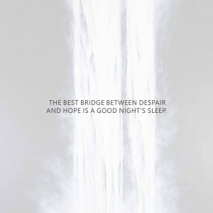 Abstract image with text about the importance of sleep