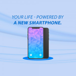 Smartphone with a vibrant display and gradient background