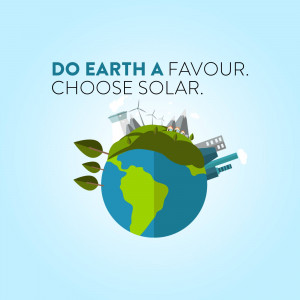 Illustration of Earth with renewable energy sources