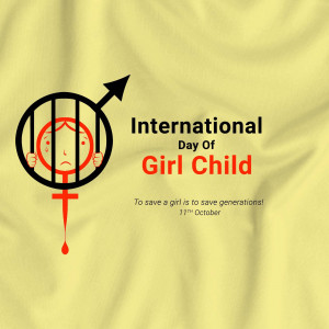 Illustration depicting a girl behind bars with a male symbol overlayed, representing the challenges faced by girls.
