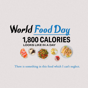 Image depicting 1800 calories worth of food for World Food Day