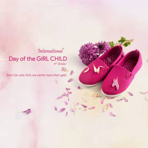 Pink shoes and flowers for International Day of the Girl Child