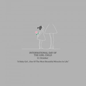 Illustration of a mother and daughter with text commemorating International Day of the Girl Child