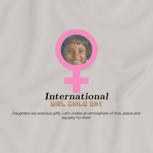 Image depicting a girl's face within the female symbol with text celebrating International Girl Child Day.