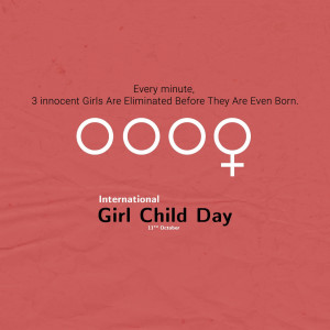 Image promoting awareness for the safety and rights of girls, highlighting the issue of female infanticide.