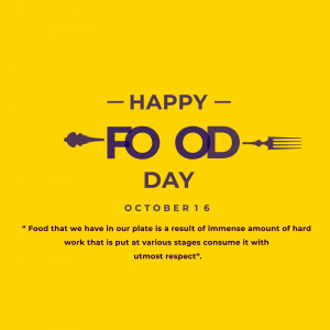 Happy Food Day graphic with cutlery and text